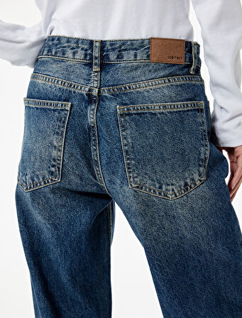 Pamuklu Düz Kesim Düz Paça Jean Pantolon - Straight Jeans