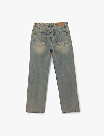 Pamuklu Düz Kesim Düz Paça Jean Pantolon - Straight Jeans