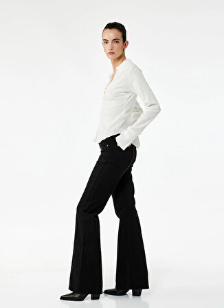 Koton Normal Bel Tights Fit Siyah Kadın Pantolon 6WAL40007MW