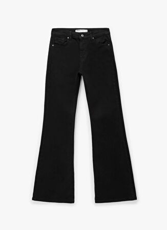 Koton Normal Bel Tights Fit Siyah Kadın Pantolon 6WAL40007MW