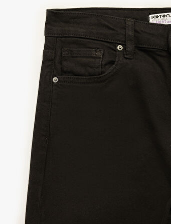 Yüksek Bel Dar Kalıp Pamuklu İspanyol Paça Jean Pantolon - Flare Jeans