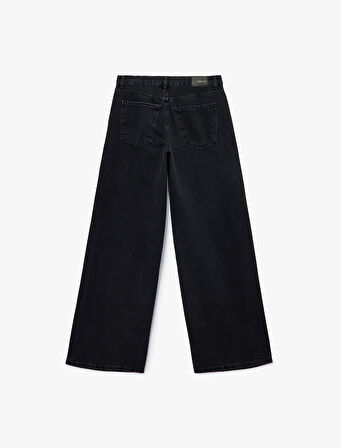 Düşük Bel Rahat Kalıp Geniş Paça Jean Pantolon - Loose Straight Fit Jean