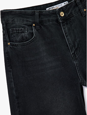 Düşük Bel Rahat Kalıp Geniş Paça Jean Pantolon - Loose Straight Fit Jean