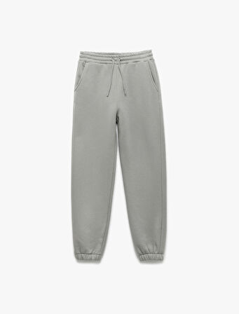 Şardonlu Cepli Beli Bağcıklı Rahat Kalıp Jogger Eşofman Altı