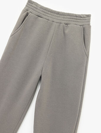 Üç İplik Şardonlu Cepli Beli Lastikli Jogger Eşofman Altı