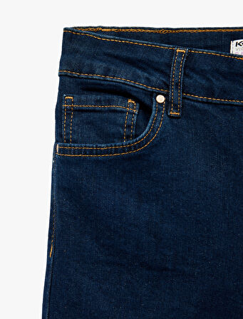 Dar Kalıp Pamuklu Yüksek Bel İspanyol Paça Jean Pantolon - Flare Jeans