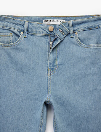 Dar Kalıp Pamuklu Yüksek Bel İspanyol Paça Jean Pantolon - Flare Jeans