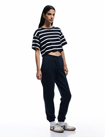 Fermuarlı Cepli Beli Lastikli Şardonlu Jogger Eşofman Altı