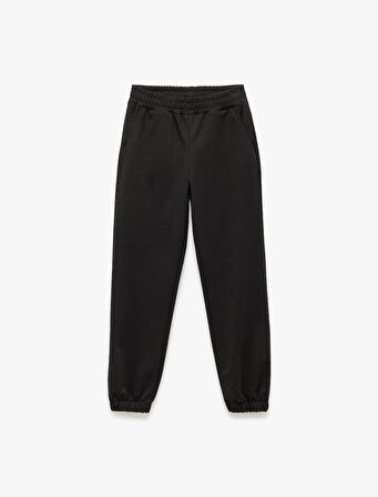 Şardonlu Beli Lastikli Cep Detaylı Rahat Kalıp Jogger Eşofman Altı