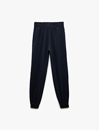 Beli Lastikli Yüksek Bel Cepli Rahat Kalıp Jogger Eşofman Altı