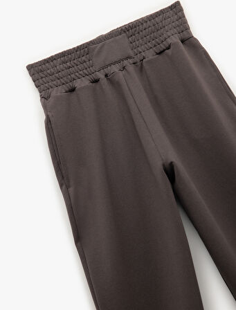 Beli Lastikli Yüksek Bel Cepli Rahat Kalıp Jogger Eşofman Altı