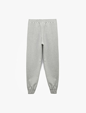 Şardonlu Dikiş Detaylı Beli Bağcıklı Cepli Rahat Kalıp Jogger Eşofman Altı