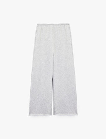 Beli Lastikli Yüksek Bel İspanyol Paça Uzun Eşofman Altı