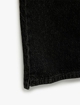 Yüksek Bel Dar Kalıp Düz Paça Pamuklu Jean Pantolon - Slim Straight Fit Jean