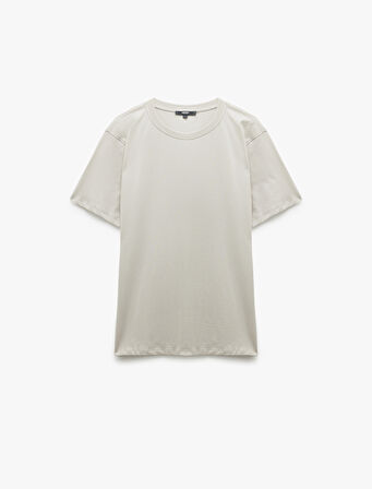 Pamuklu Kısa Kollu Bisiklet Yaka Erkek Basic Tişört