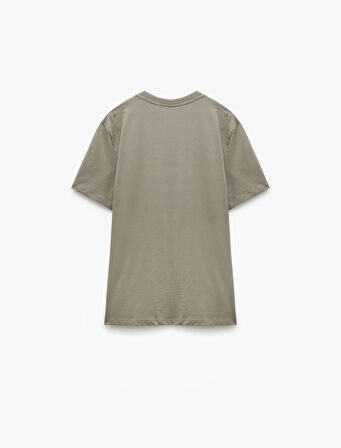 Pamuklu Kısa Kollu Bisiklet Yaka Erkek Basic Tişört