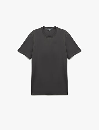 Pamuklu Kısa Kollu Bisiklet Yaka Erkek Basic Tişört