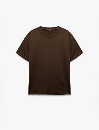 Kısa Kollu Bisiklet Yaka Tok Kumaş Regular Fit Pamuklu Tişört