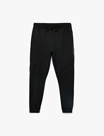 Baskılı Dikiş Detaylı Cepli Beli Bağcıklı Jogger Spor Eşofman Altı