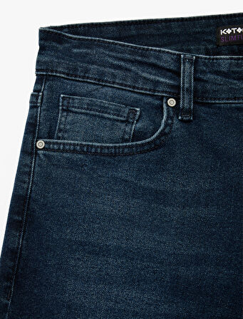Normal Bel Pamuklu Slim Fit Jean Pantolon - Brad Jean