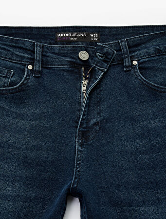 Normal Bel Pamuklu Slim Fit Jean Pantolon - Brad Jean