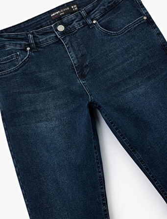 Normal Bel Pamuklu Slim Fit Jean Pantolon - Brad Jean