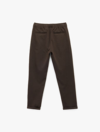 Straight Fit Pike Kumaş Cep Detaylı Beli Bağcıklı Pantolon