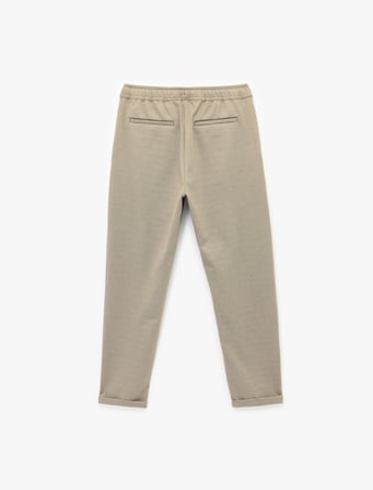 Straight Fit Pike Kumaş Cep Detaylı Beli Bağcıklı Pantolon
