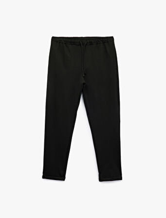 Straight Fit Pike Kumaş Cep Detaylı Beli Bağcıklı Pantolon