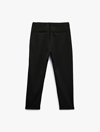 Straight Fit Pike Kumaş Cep Detaylı Beli Bağcıklı Pantolon