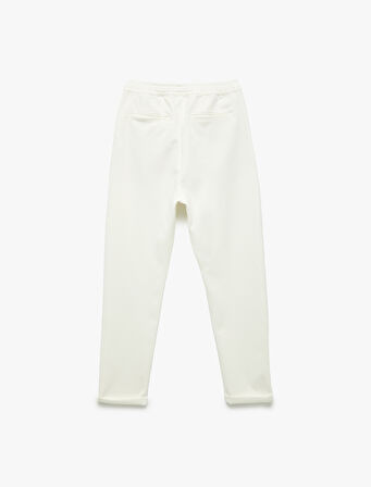 Cep Detaylı Katlamalı Paça Beli Bağcıklı Pantolon