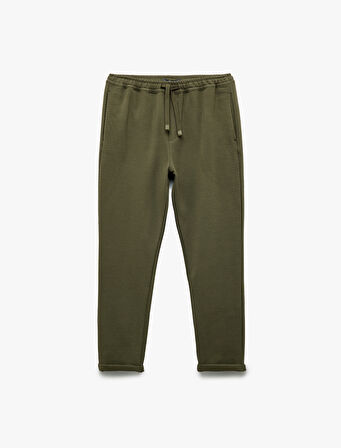 Cep Detaylı Katlamalı Paça Beli Bağcıklı Pantolon