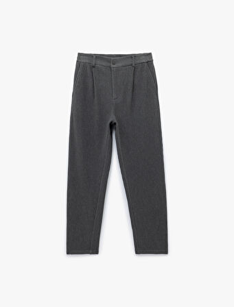 Normal Bel Cep Detaylı Düğmeli Fitilli Chino Pantolon