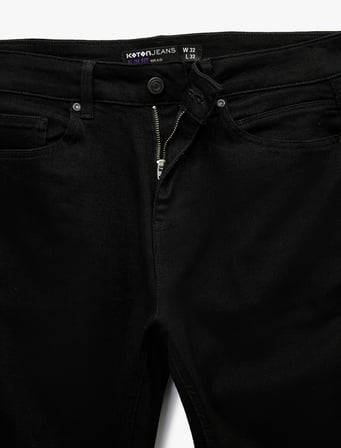 Pamuklu Cepli Normal Bel Slim Fit Jean Pantolon - Brad Jean