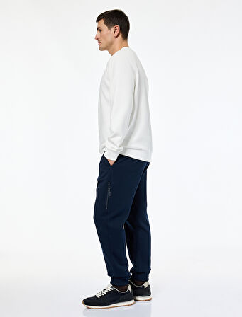 Fermuarlı Cepli Regular Fit Beli Bağcıklı Jogger Eşofman Altı