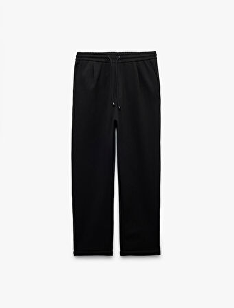 Beli Bağcıklı Cepli Katlamalı Paça Pantolon Görünümlü Eşofman Altı