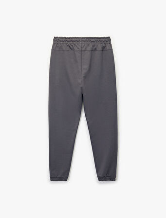 Pamuklu Fermuarlı Cepli Beli Bağcıklı Jogger Eşofman Altı