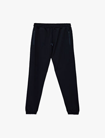 Pamuklu Fermuarlı Cepli Beli Bağcıklı Jogger Eşofman Altı