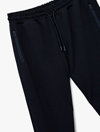 Pamuklu Fermuarlı Cepli Beli Bağcıklı Jogger Eşofman Altı