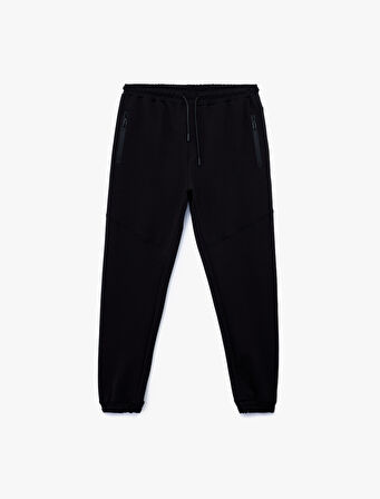 Pamuklu Fermuarlı Cepli Beli Bağcıklı Jogger Eşofman Altı