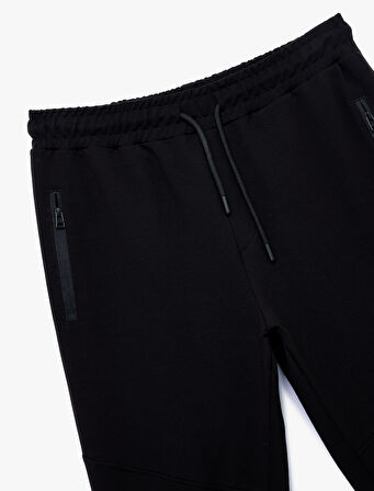 Pamuklu Fermuarlı Cepli Beli Bağcıklı Jogger Eşofman Altı