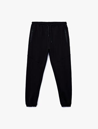 Pamuklu Fermuarlı Cepli Beli Bağcıklı Jogger Eşofman Altı