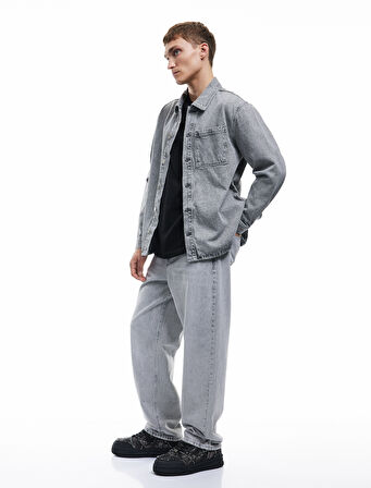 Pamuklu Cep Detaylı Bol Baggy Jean Pantolon
