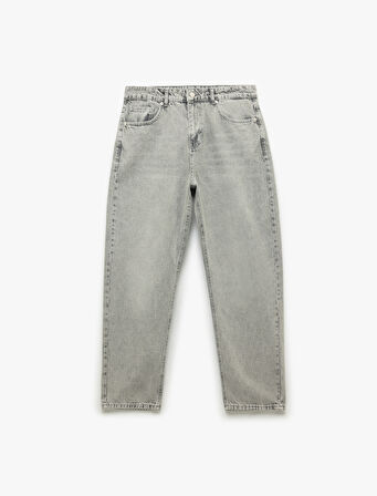 Pamuklu Cep Detaylı Bol Baggy Jean Pantolon