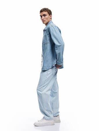 Pamuklu Cep Detaylı Bol Baggy Jean Pantolon