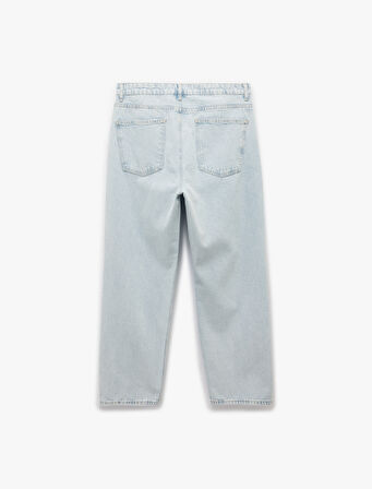 Pamuklu Cep Detaylı Bol Baggy Jean Pantolon