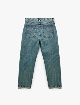 Pamuklu Cep Detaylı Bol Baggy Jean Pantolon