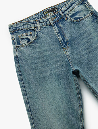 Pamuklu Cep Detaylı Bol Baggy Jean Pantolon