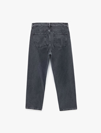 Pamuklu Cep Detaylı Bol Baggy Jean Pantolon