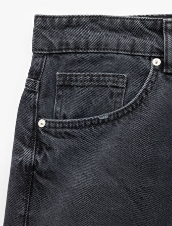 Pamuklu Cep Detaylı Bol Baggy Jean Pantolon